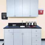 Doctor's Office Case Goods Made with King StarBoard® ST Upgraded to King MicroShield® Dolphin Gray