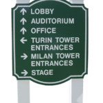 Wayfinding Sign Made with King ColorCore® Green/White/Green